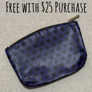 Free With $25 Purchase-Ipsy Makeup Bag-Purple/Black Hearts-EUC
